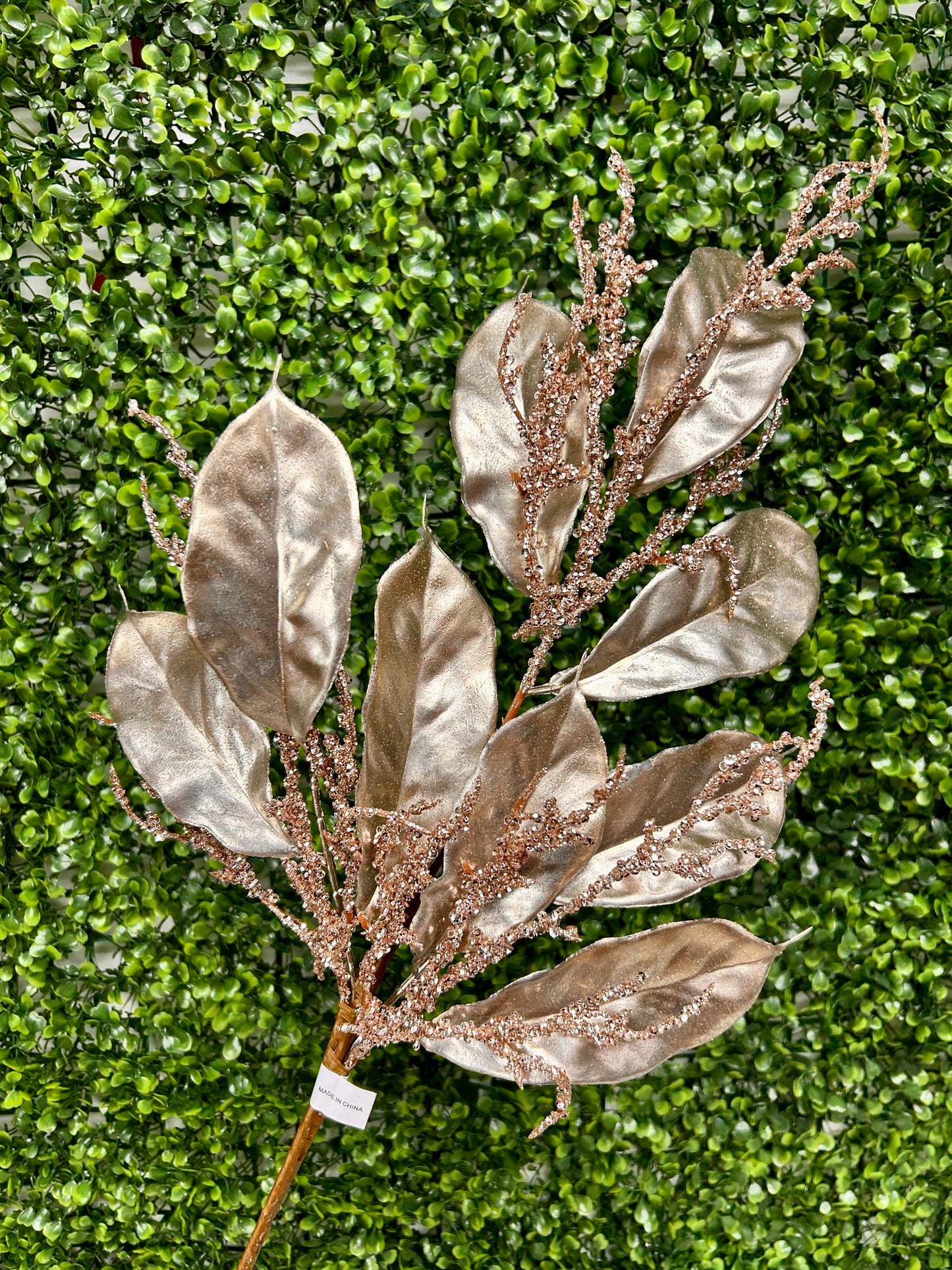 24 Inch Champagne Magnolia Leaf Spray