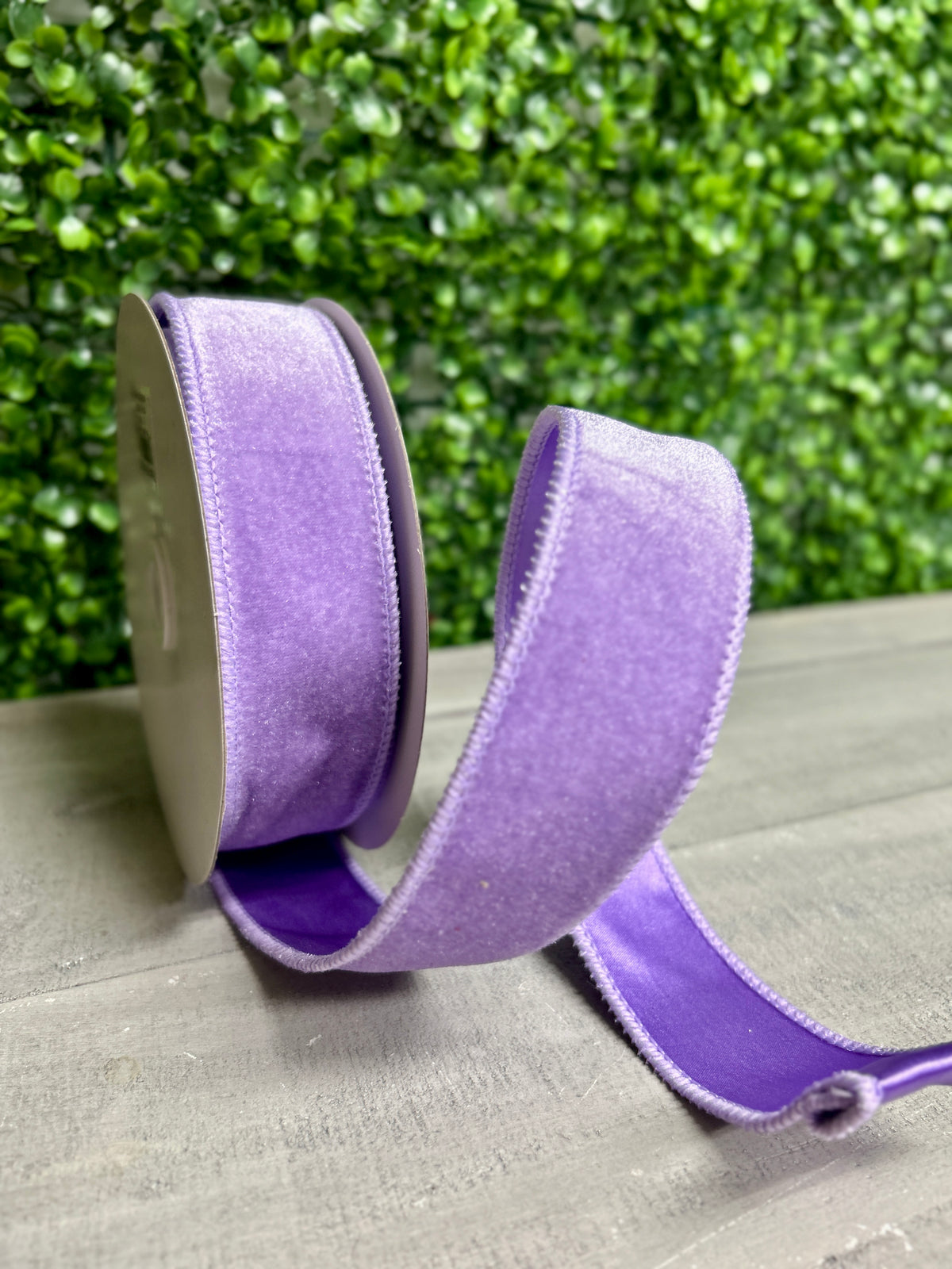 1.5 Inch By 10 Yard Lavender Deluxe Velvet With Satin Backing Ribbon