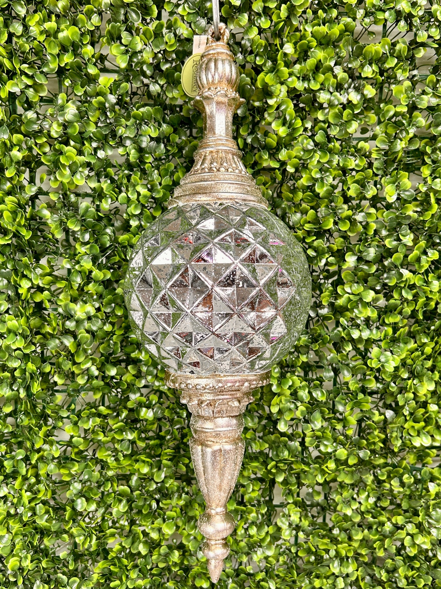 18 Inch Silver Glitter Mercury Finial Ornament