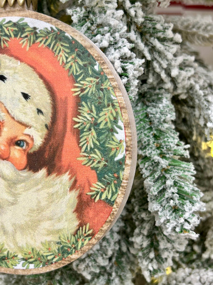 6.75 Inch Santa Face Ornament Two Styles