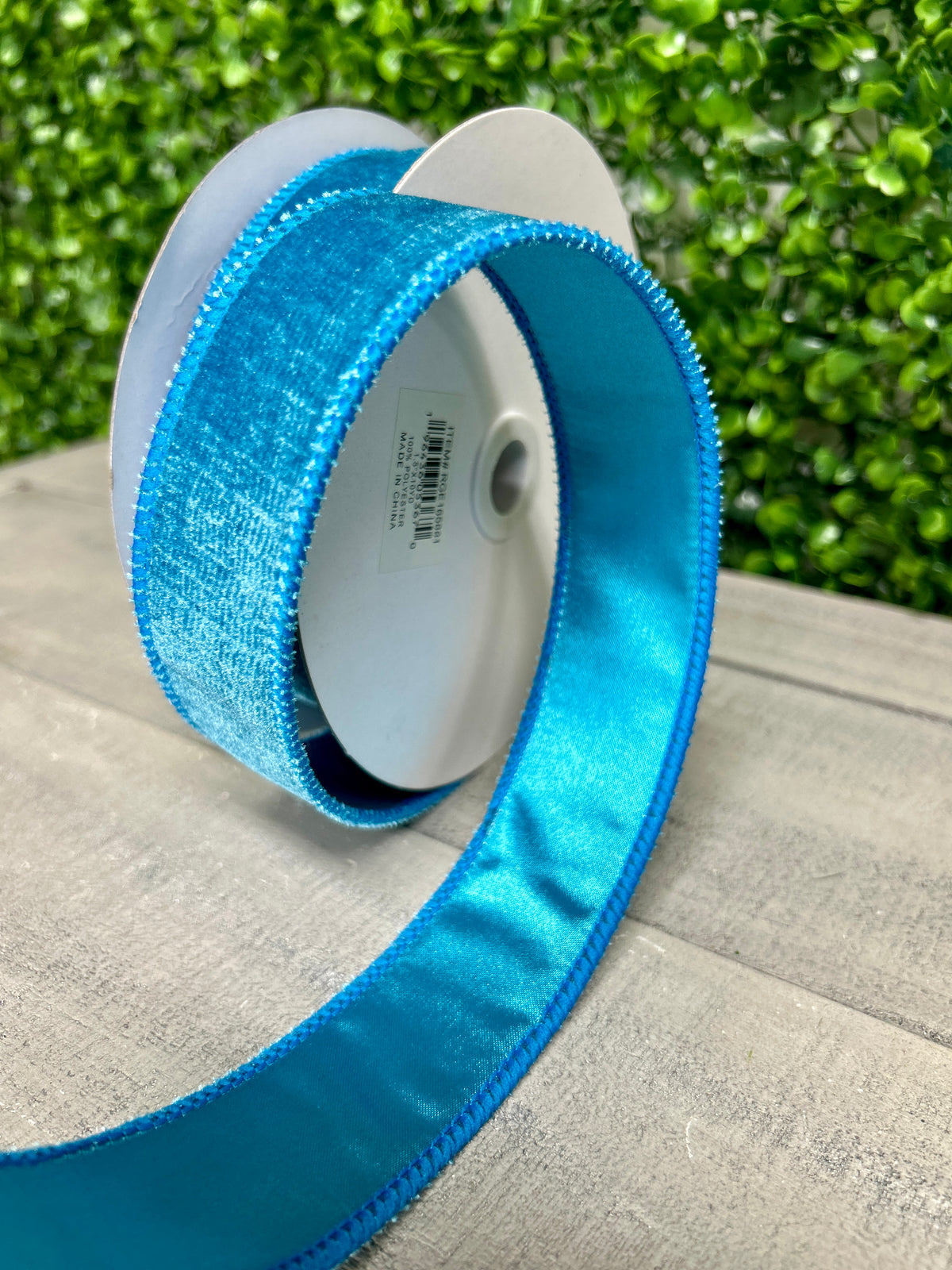1.5 Inch By 10 Yard Teal Deluxe Velvet With Satin Backing Ribbon