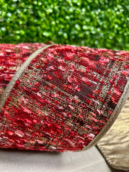 4 Inch By 10 Yard Hot Pink With Metallic Gold Backing Ribbon