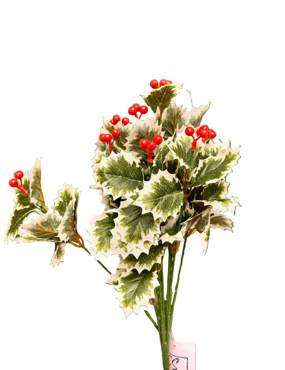 15.75 Inch Green Holly Bush