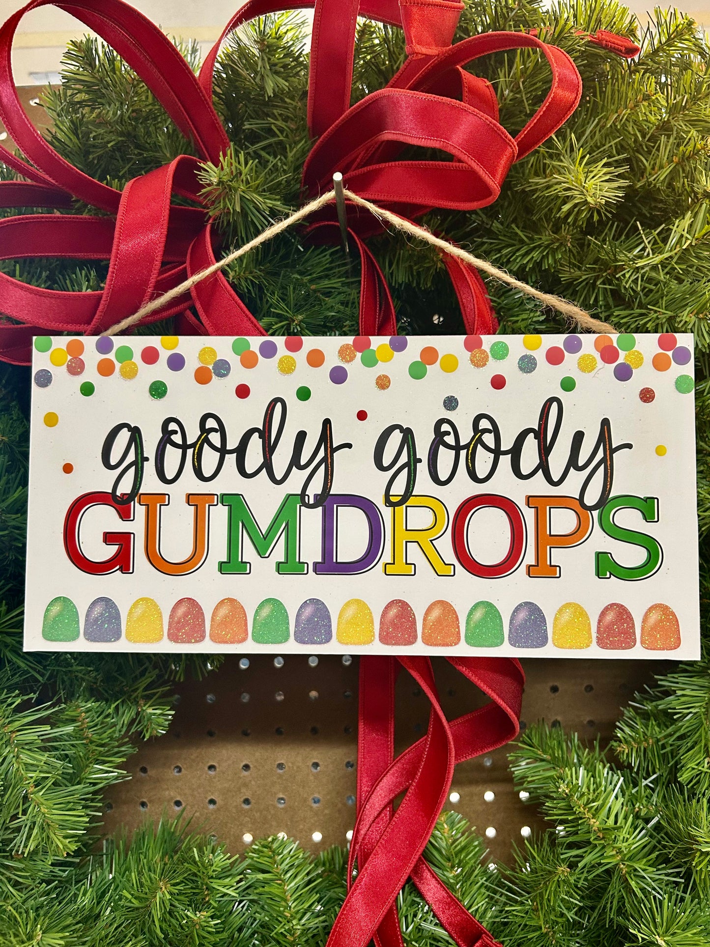 12.5 Inch Glitter Goody Goody Gumdrops Wood Sign