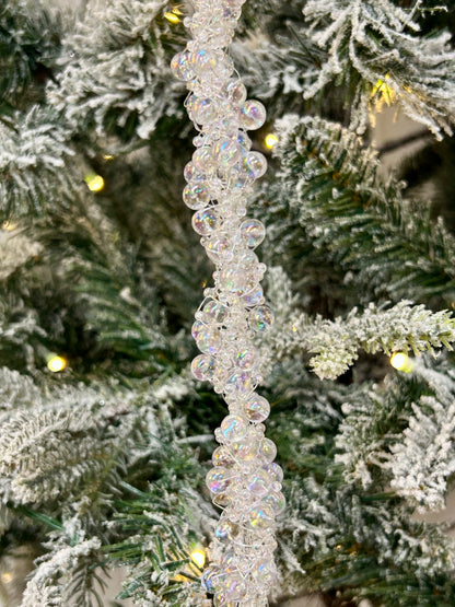 20 Inch Beaded Iridescent Icicle Ornament