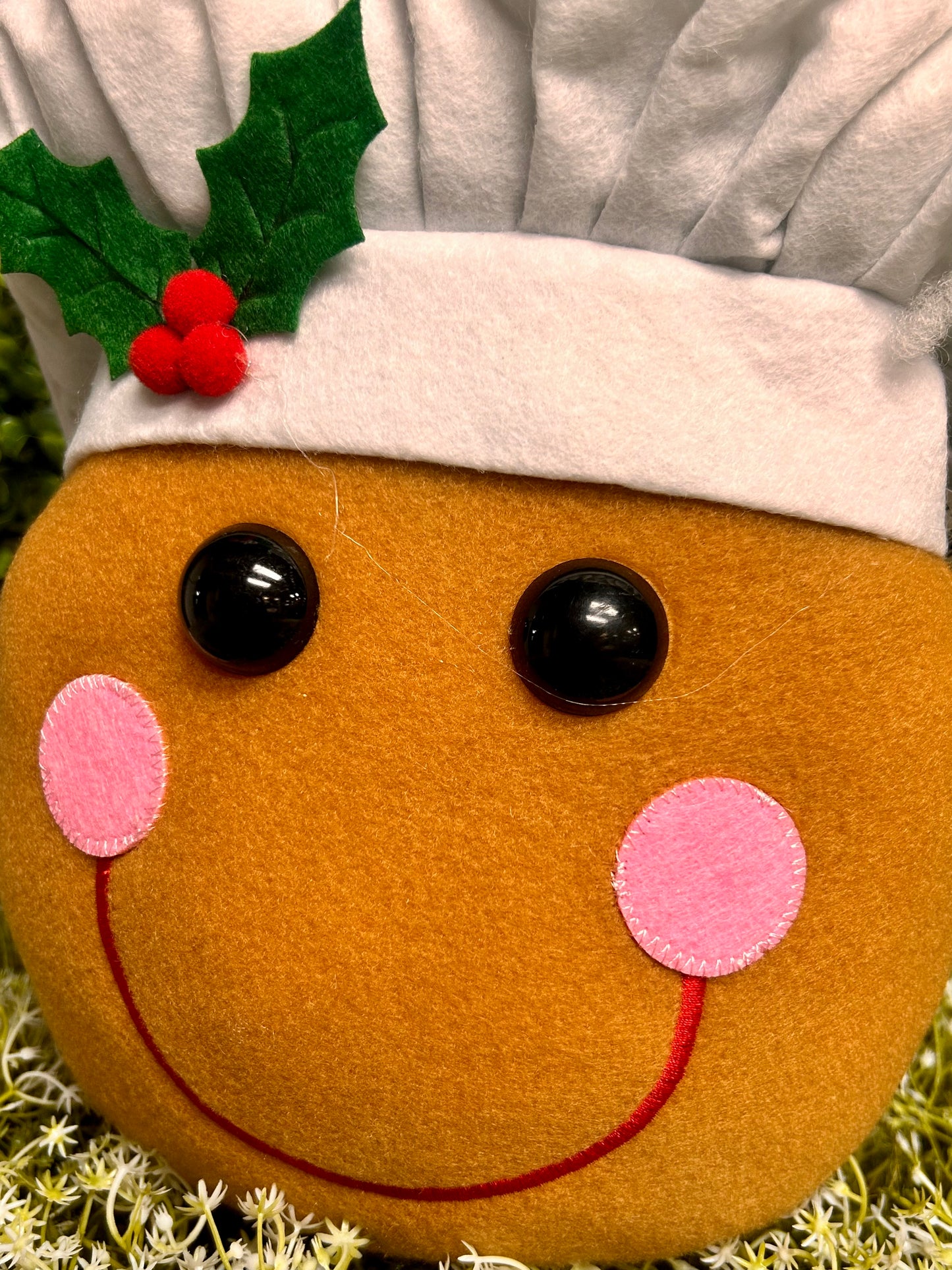 13 Inch Gingerbread Chef Head Decor