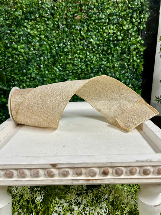 4 Inch By 10 Yard Cream And Gold Royal Metallic Ribbon