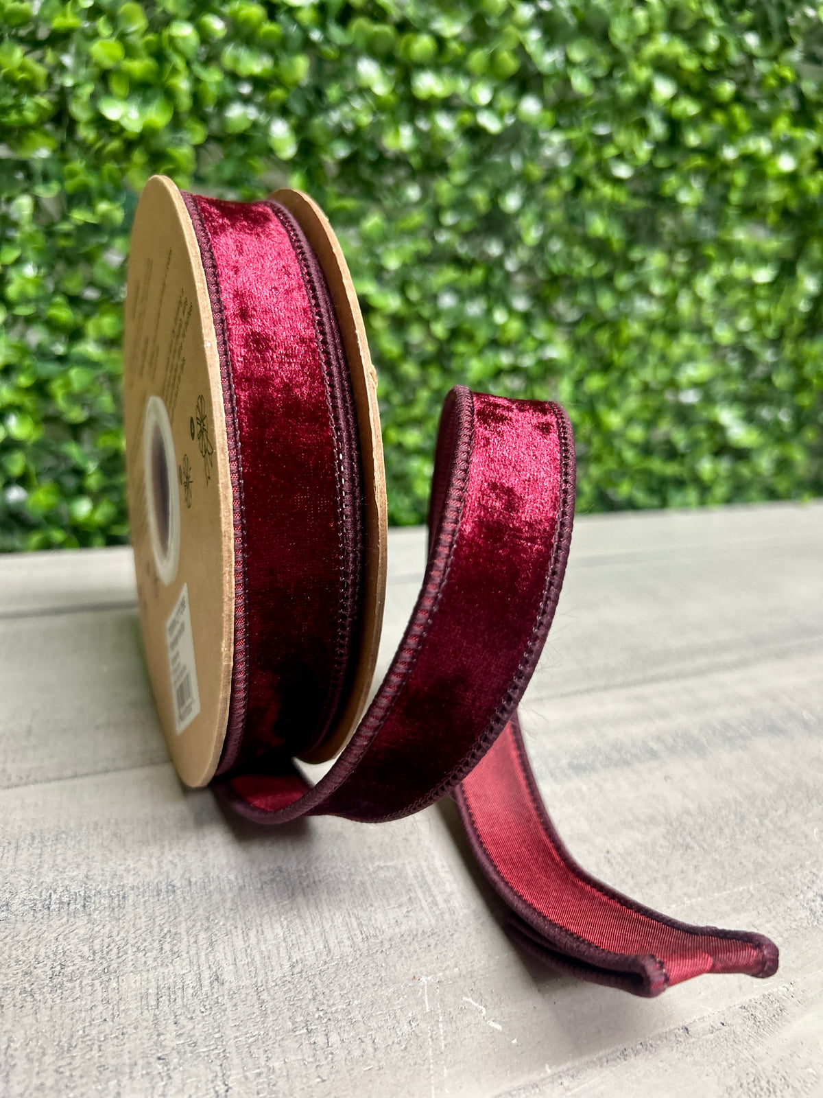 1 Inch By 10 Yard Burgundy Heritage Velvet Ribbon