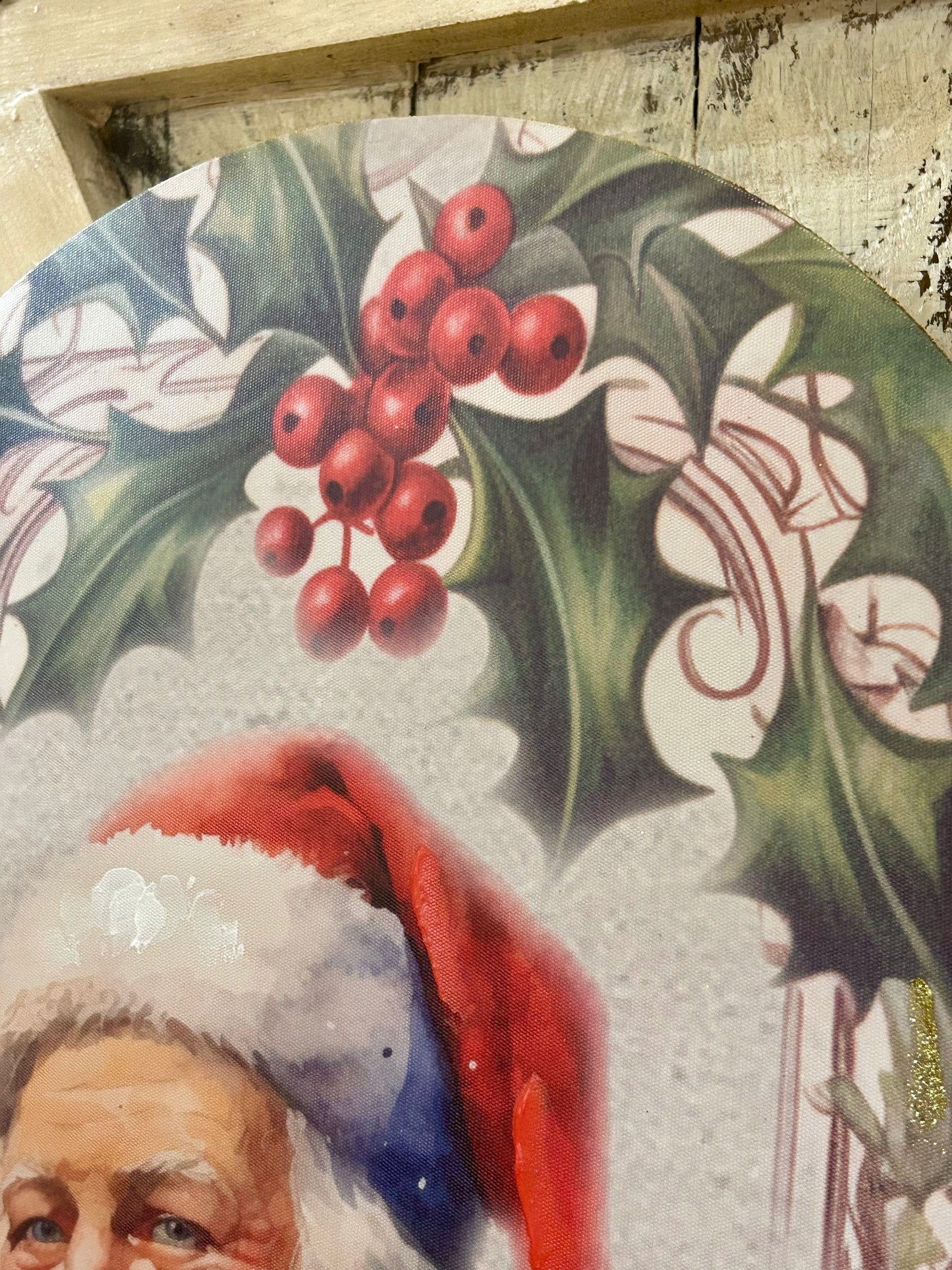 23.5 Inch Glitter Santa Arched Wall Decor Two Styles