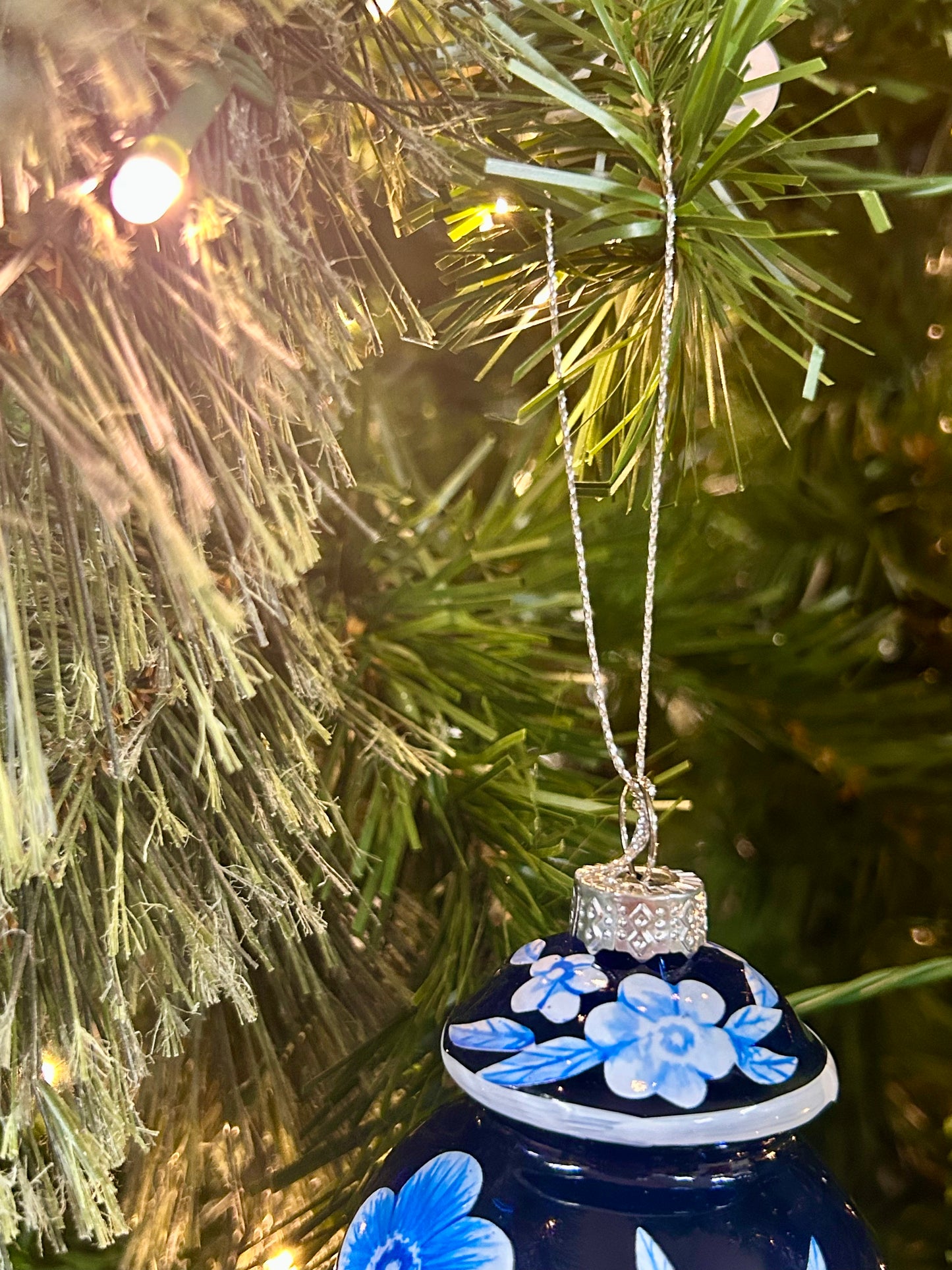 4.5 Inch Glass Floral Urn Ornament Two Styles