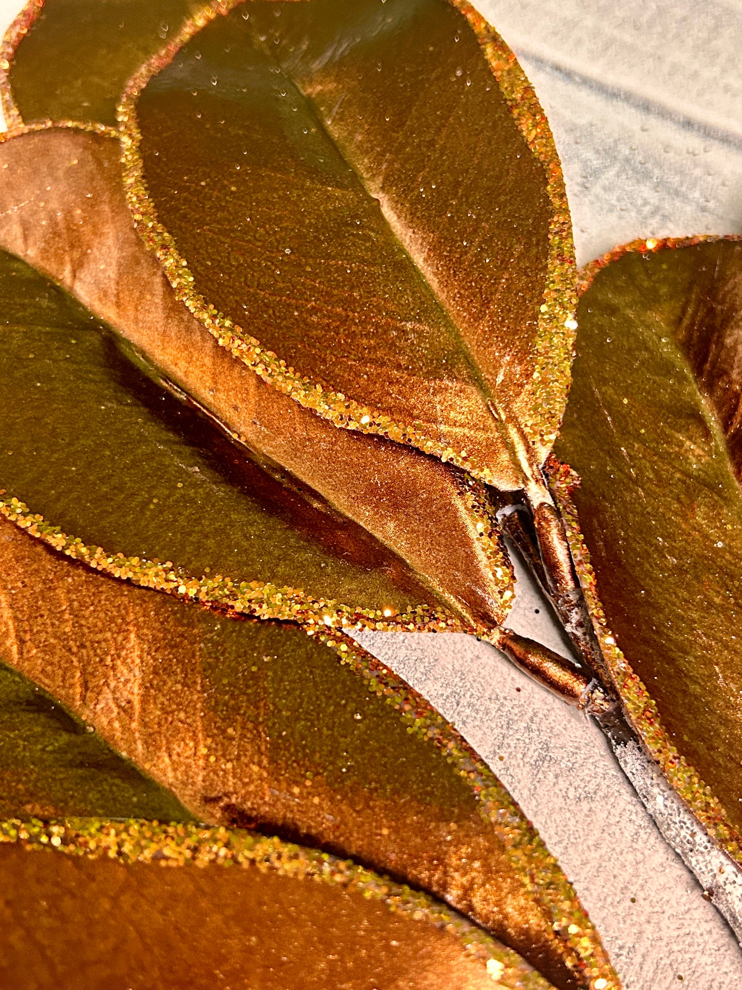 24 Inch Copper Magnolia Leaf Spray
