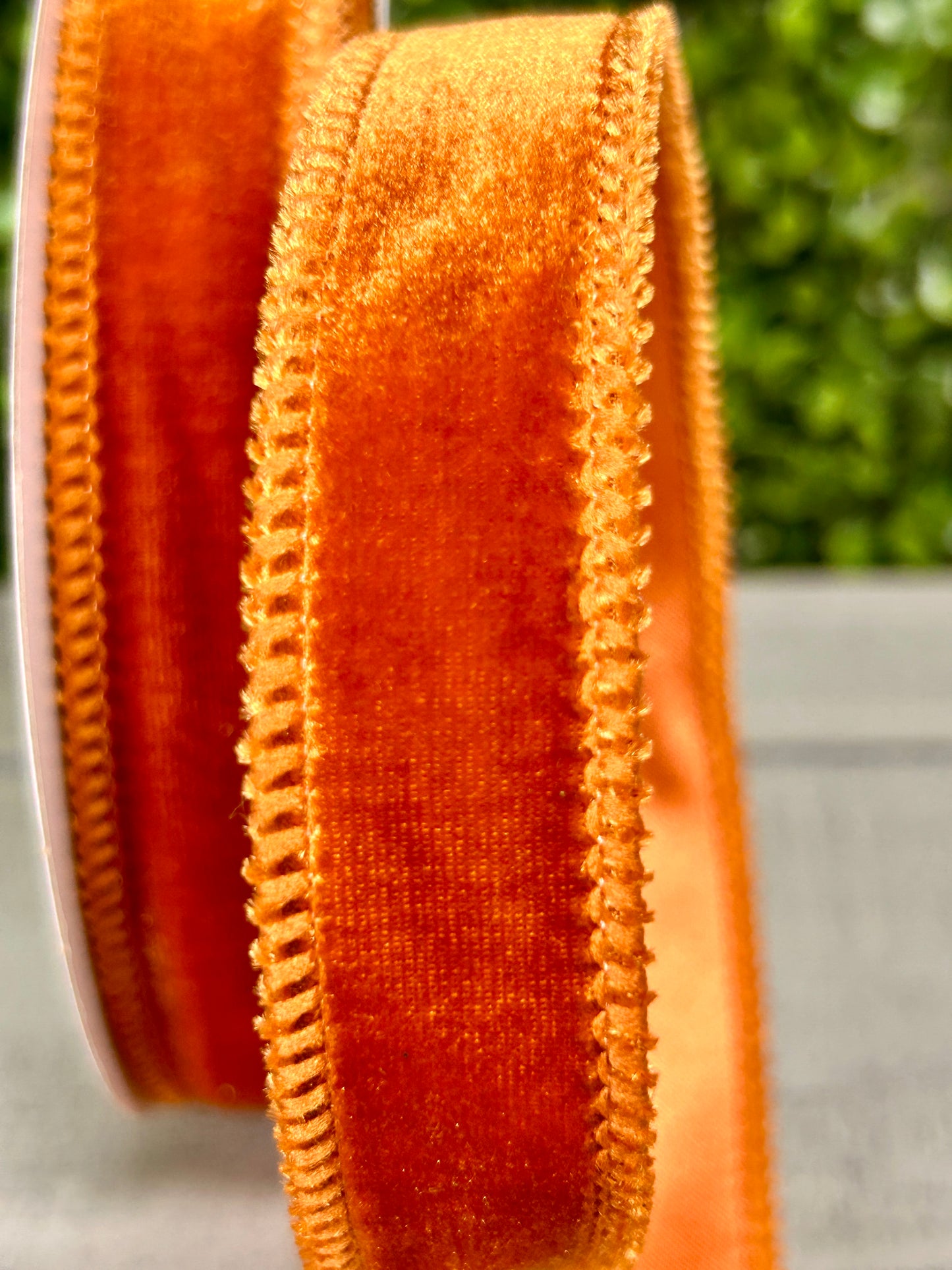 7/8 Inch By 10 Yard Burnt Sienna Deluxe Velvet With Satin Backing Ribbon