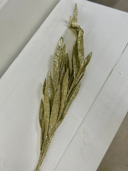 28 Inch Gold Glitter Sequin Blade Grass Spray