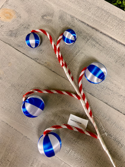 19 Inch Blue And White Ball Ornament Spray