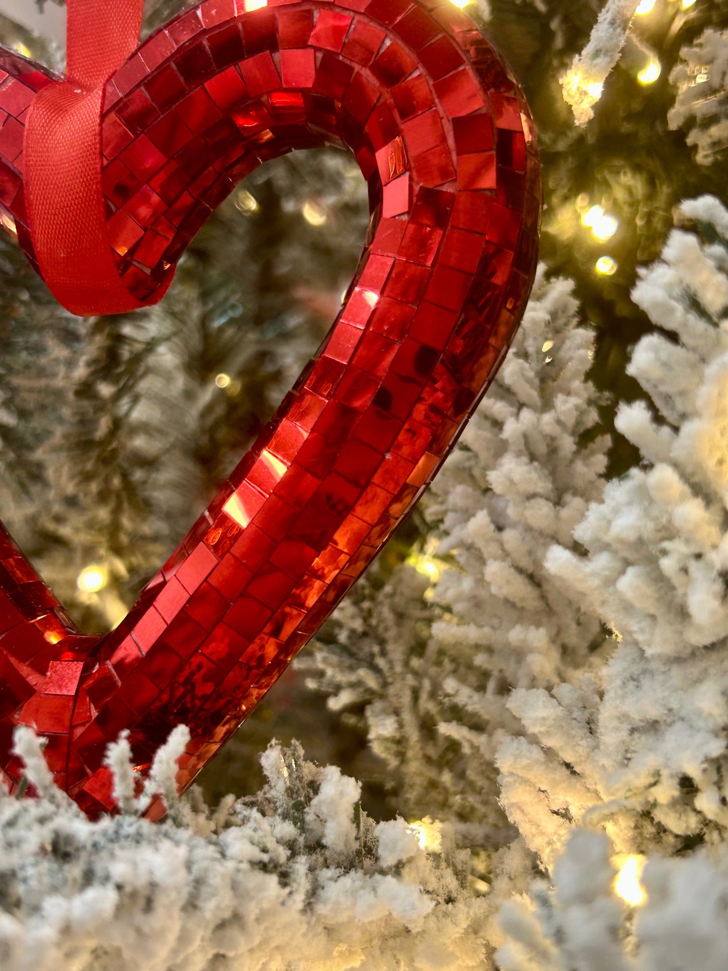 5.5 Inch Red Mirror Heart Ornament