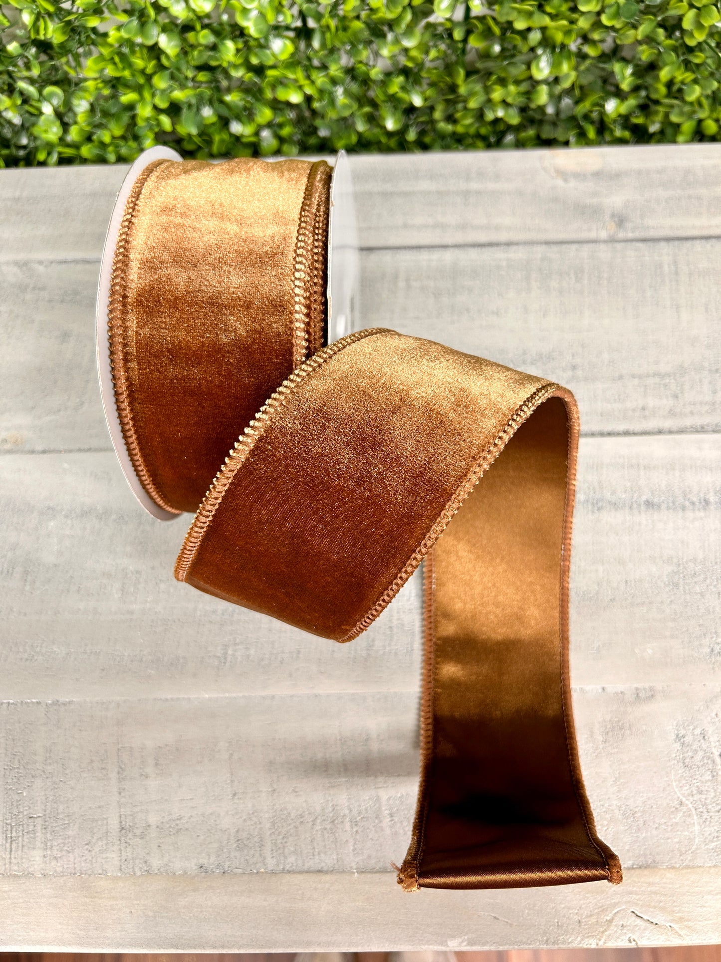 2.5 Inch By 10 Yard Chocolate Deluxe Velvet With Satin Backing Ribbon