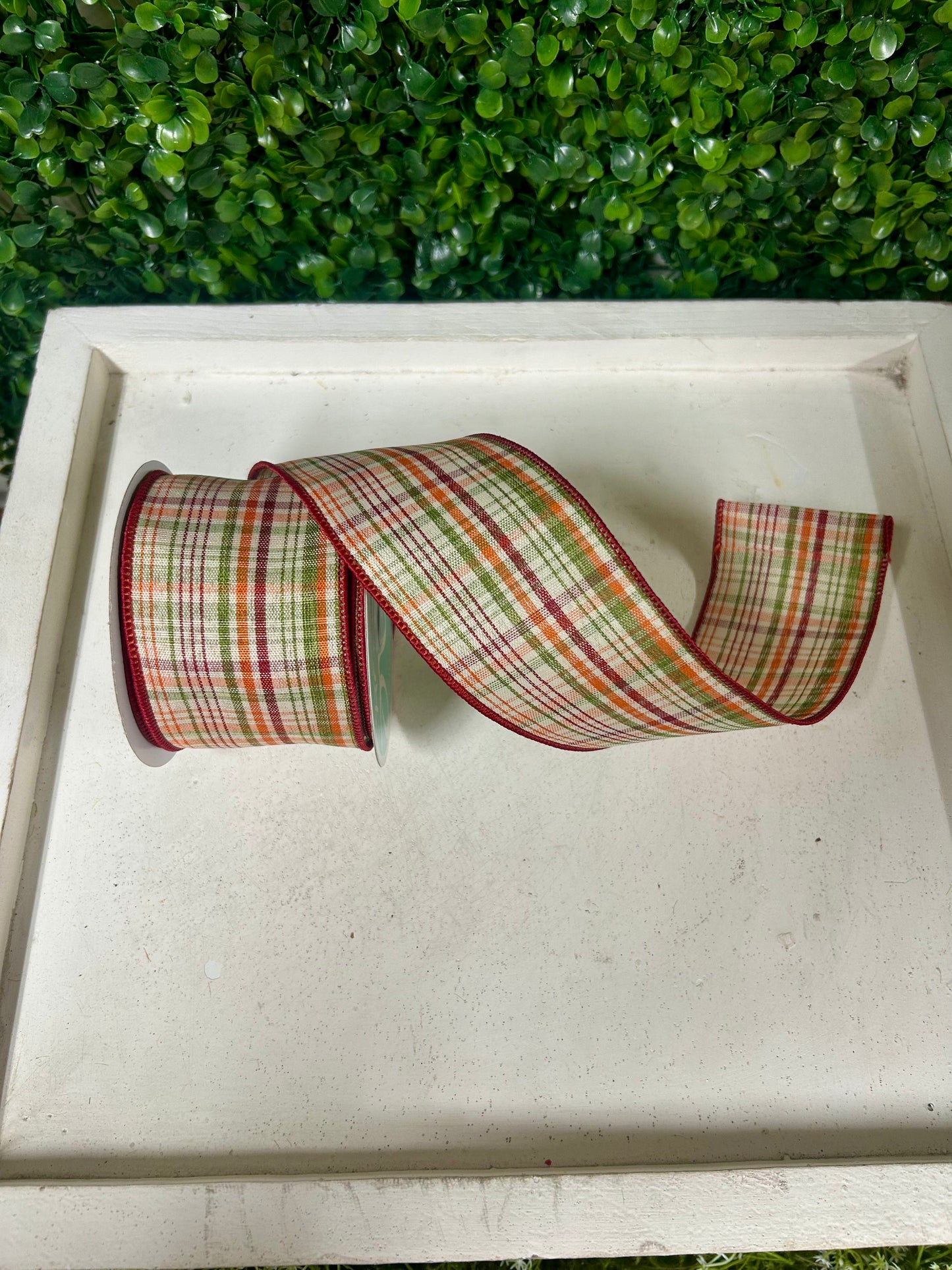 2.5 Inch Tightly Woven Plaid On Royal Ribbon