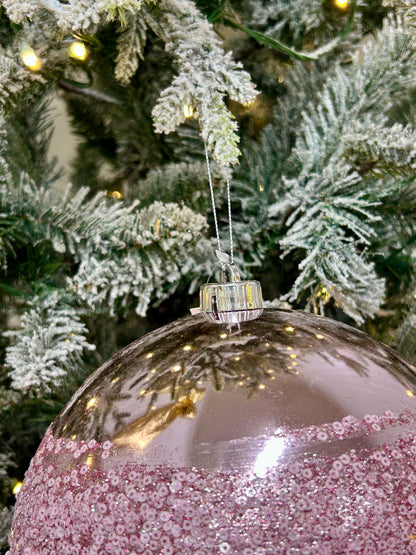 8 Inch Pink Sequin Ball Ornament