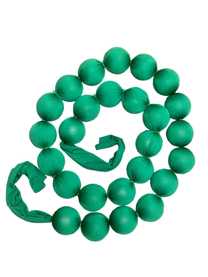 10 Foot Green Christmas Fabric Ball Garland