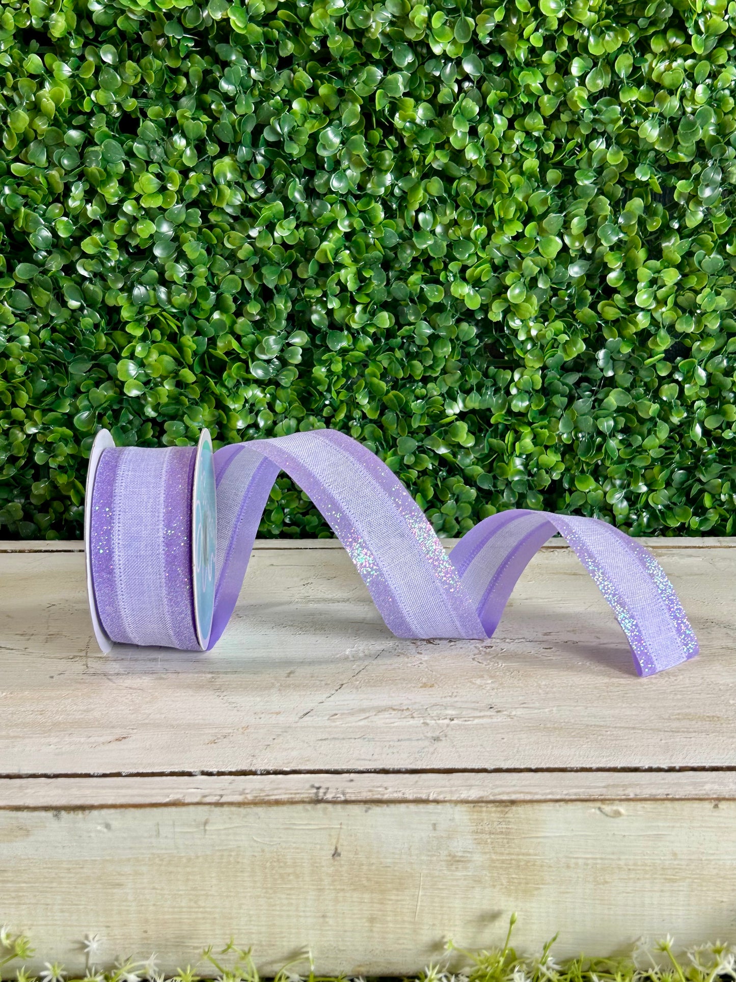1.5 Inch By 10 Yard Light Lavender Iridescent Royal Burlap Glitter Ribbon