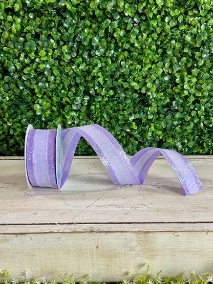 1.5 Inch By 10 Yard Light Lavender Iridescent Royal Burlap Glitter Ribbon
