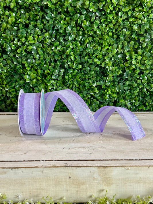 1.5 Inch By 10 Yard Light Lavender Iridescent Royal Burlap Glitter Ribbon