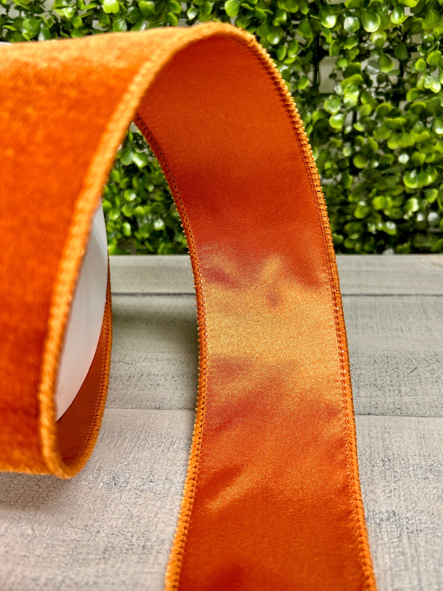 2.5 Inch By 10 Yard Burnt Sienna Deluxe Velvet With Satin Backing Ribbon