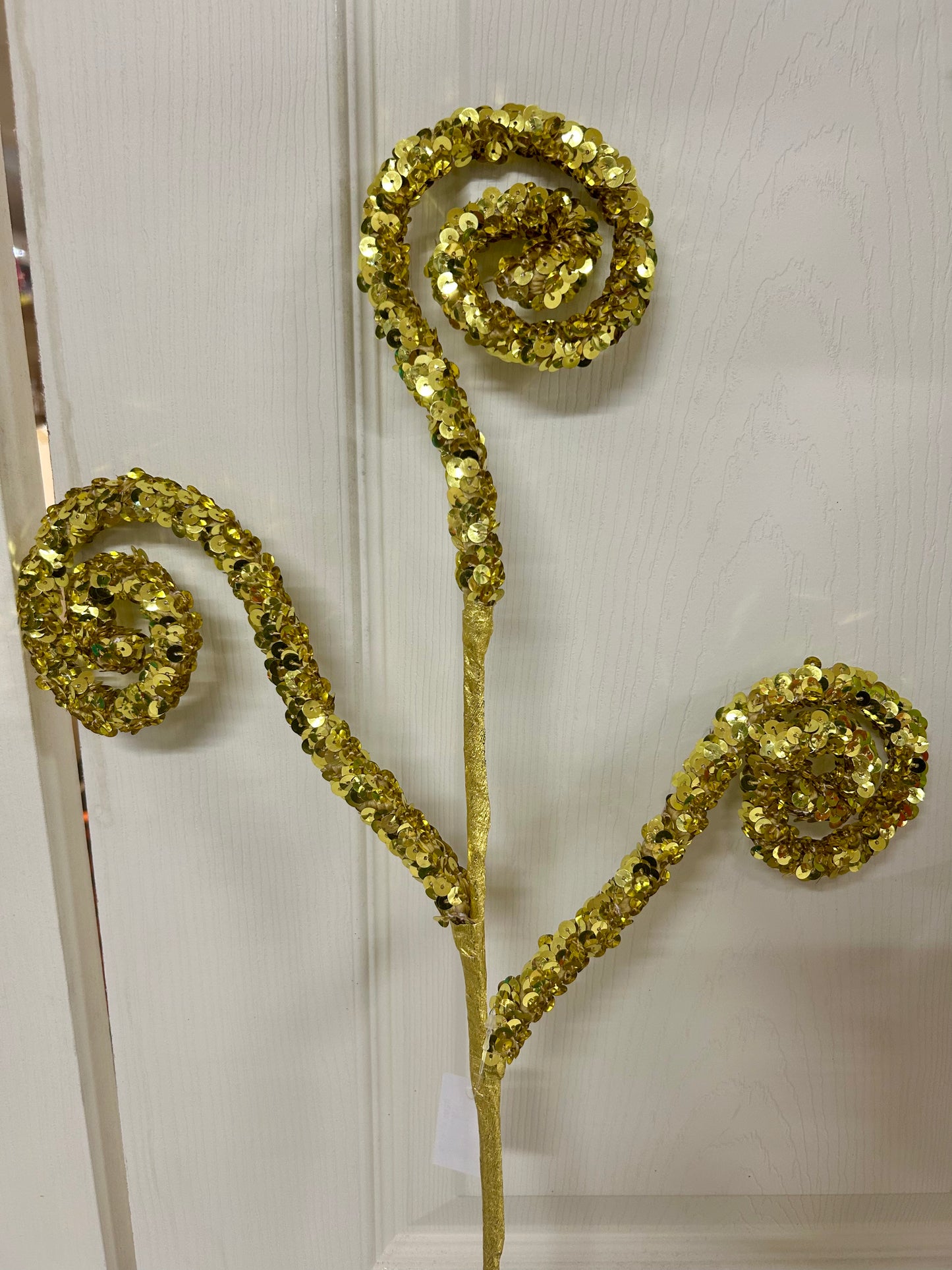 27 Inch Gold Sequin Coil Spray