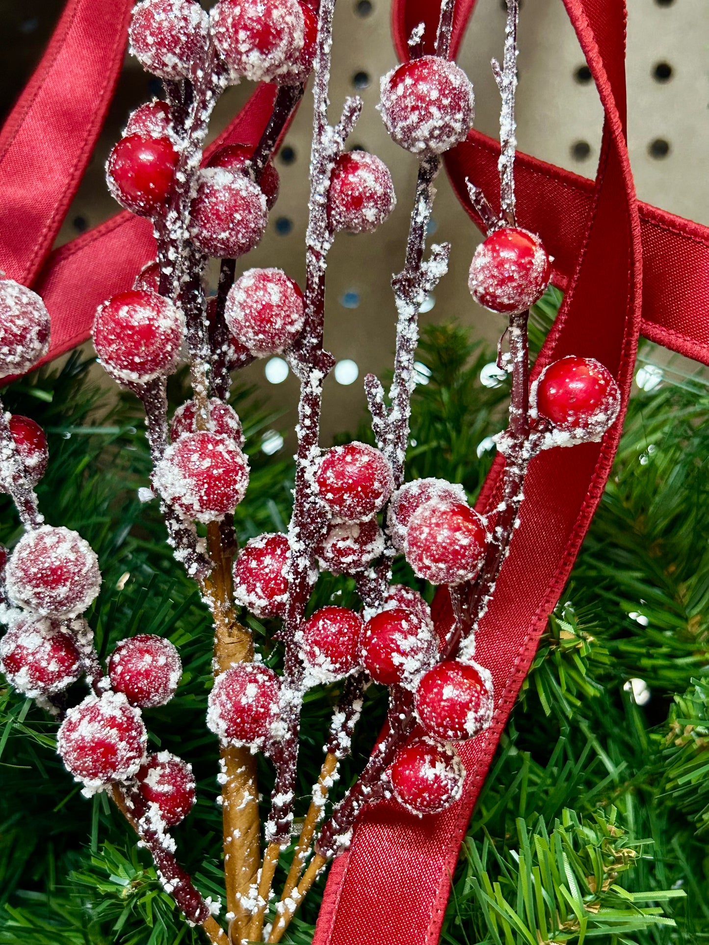 18 Inch Red Berry And Snow Pick