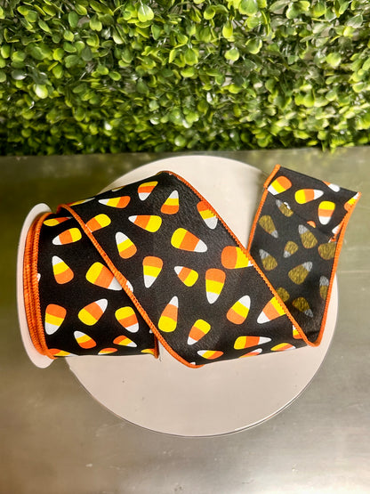 2.5 Inch By 10 Yard Mini Candy Corn Ribbon