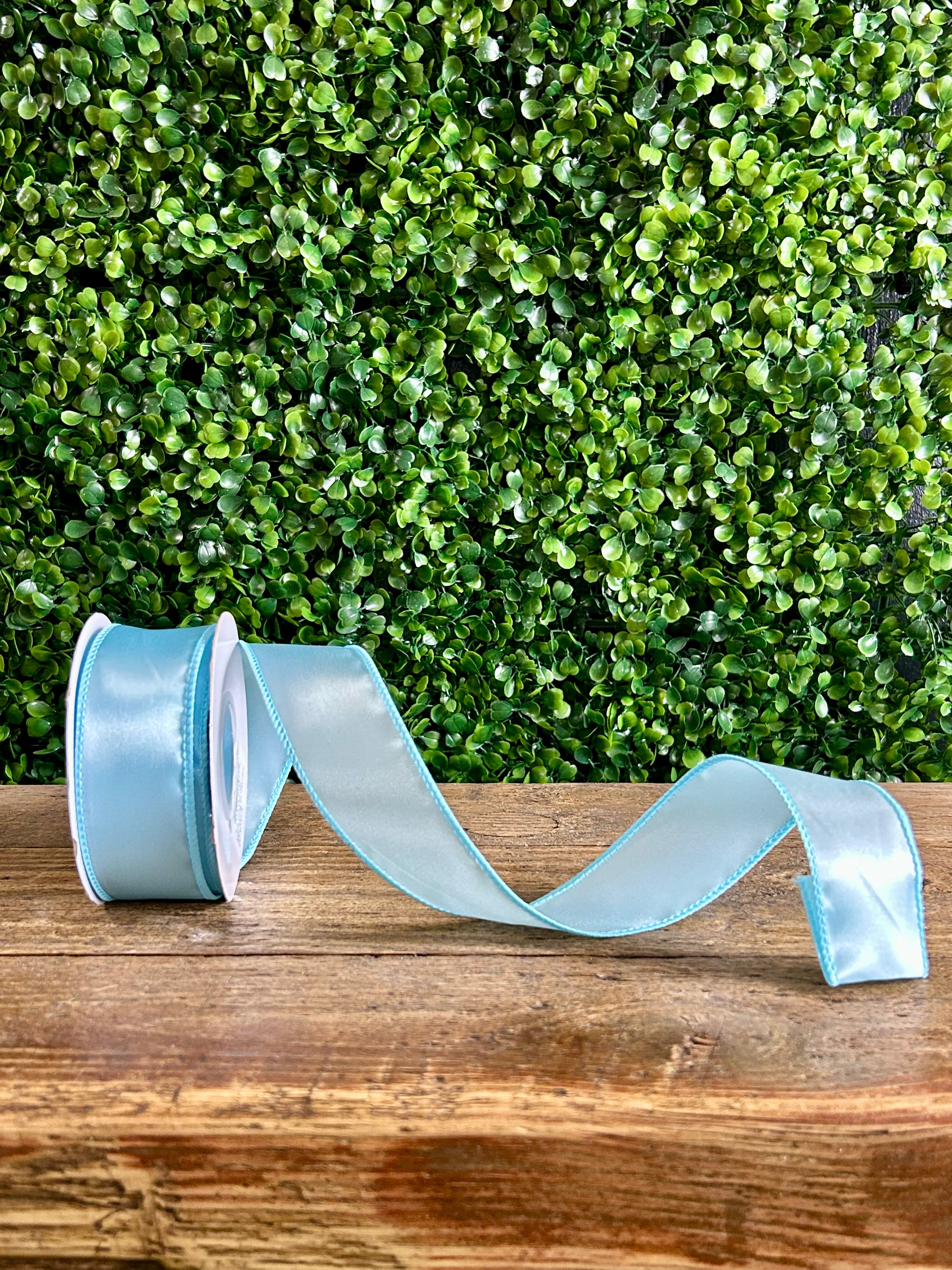 Light Blue Ribbon R Entry 1.5 Inch By 10 Yards Baby Blue Satin Value Wired Ribbon – TMIGifts
