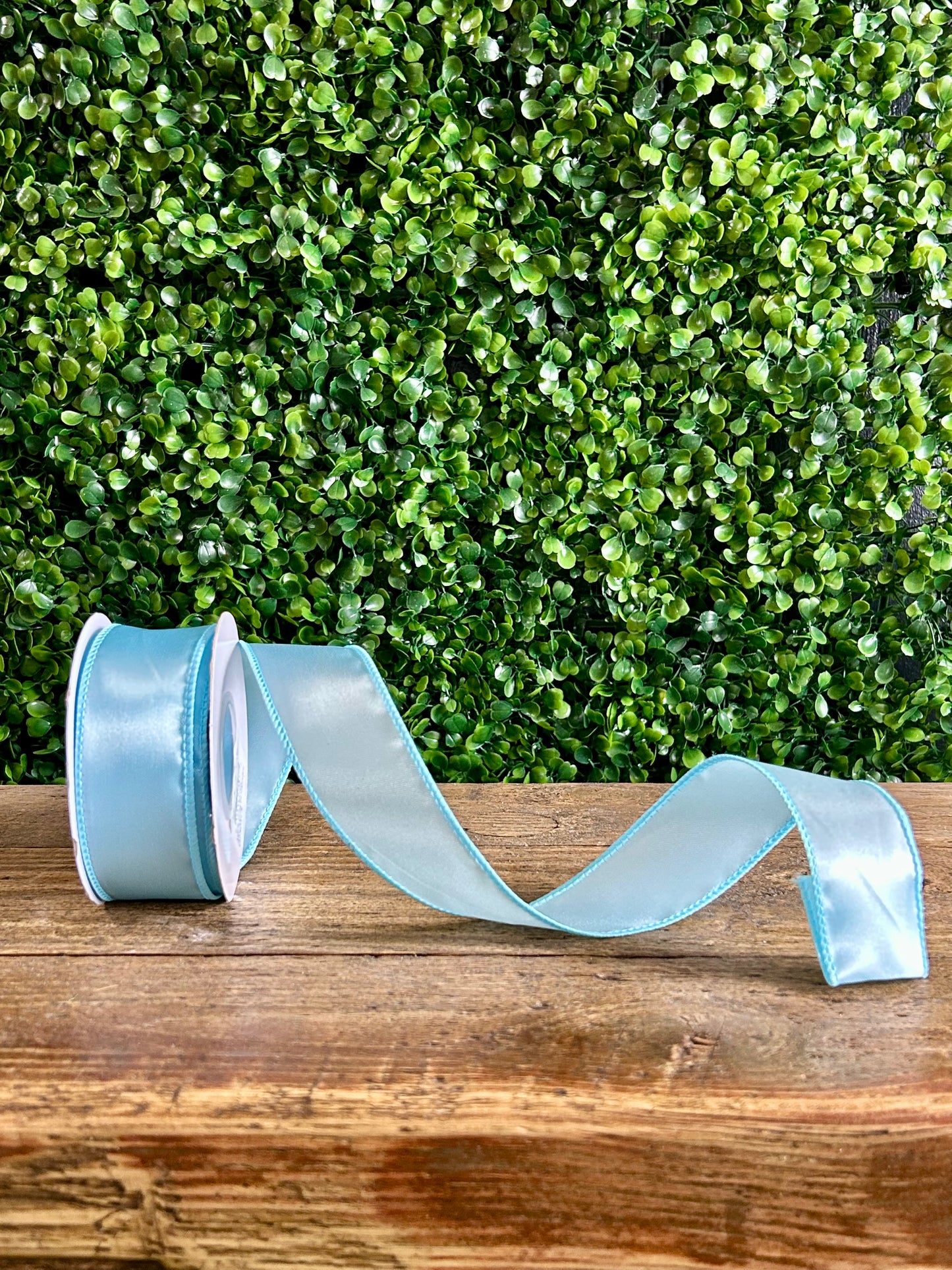 1.5 Inch By 10 Yards Baby Blue Satin Value Wired Ribbon