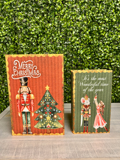 Set Of Two Nutcracker Book Decor