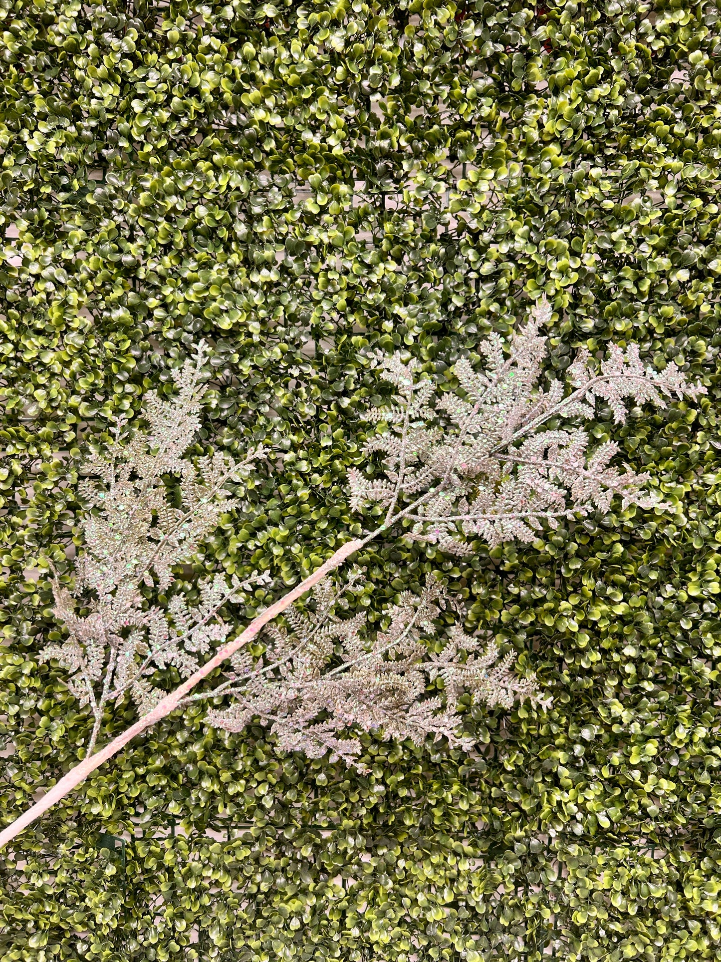 29 Inch Aqua Iridescent Glittered Fern Spray