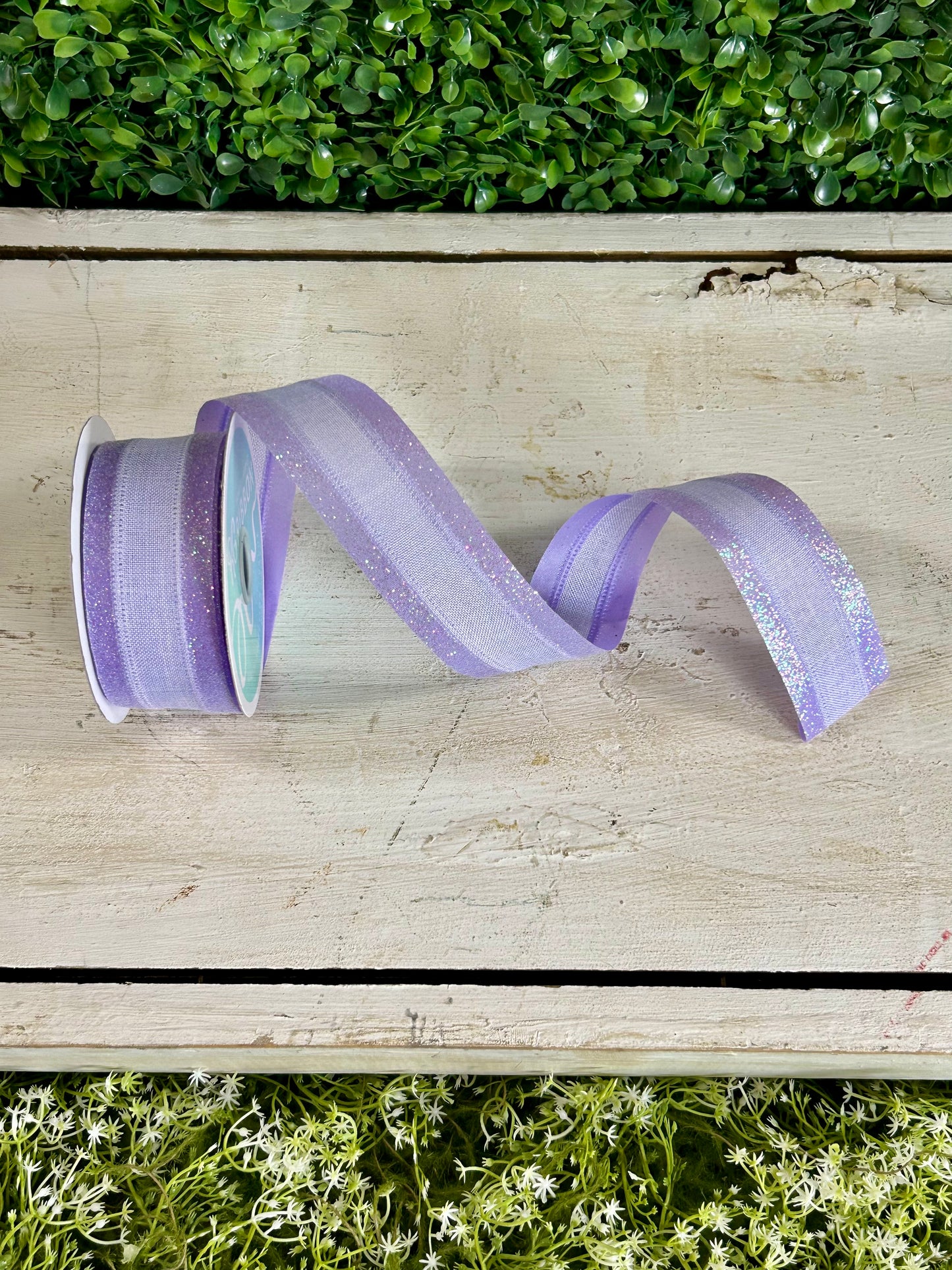 1.5 Inch By 10 Yard Light Lavender Iridescent Royal Burlap Glitter Ribbon