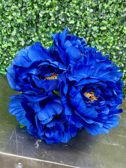 18 Inch Royal Blue Large Peony Bush