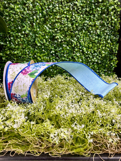 2.5 Inch By 10 Yard Hydrangea Ribbon