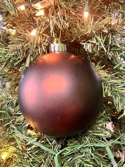 5 Inch Matte Chocolate Brown Smooth Ornament Ball