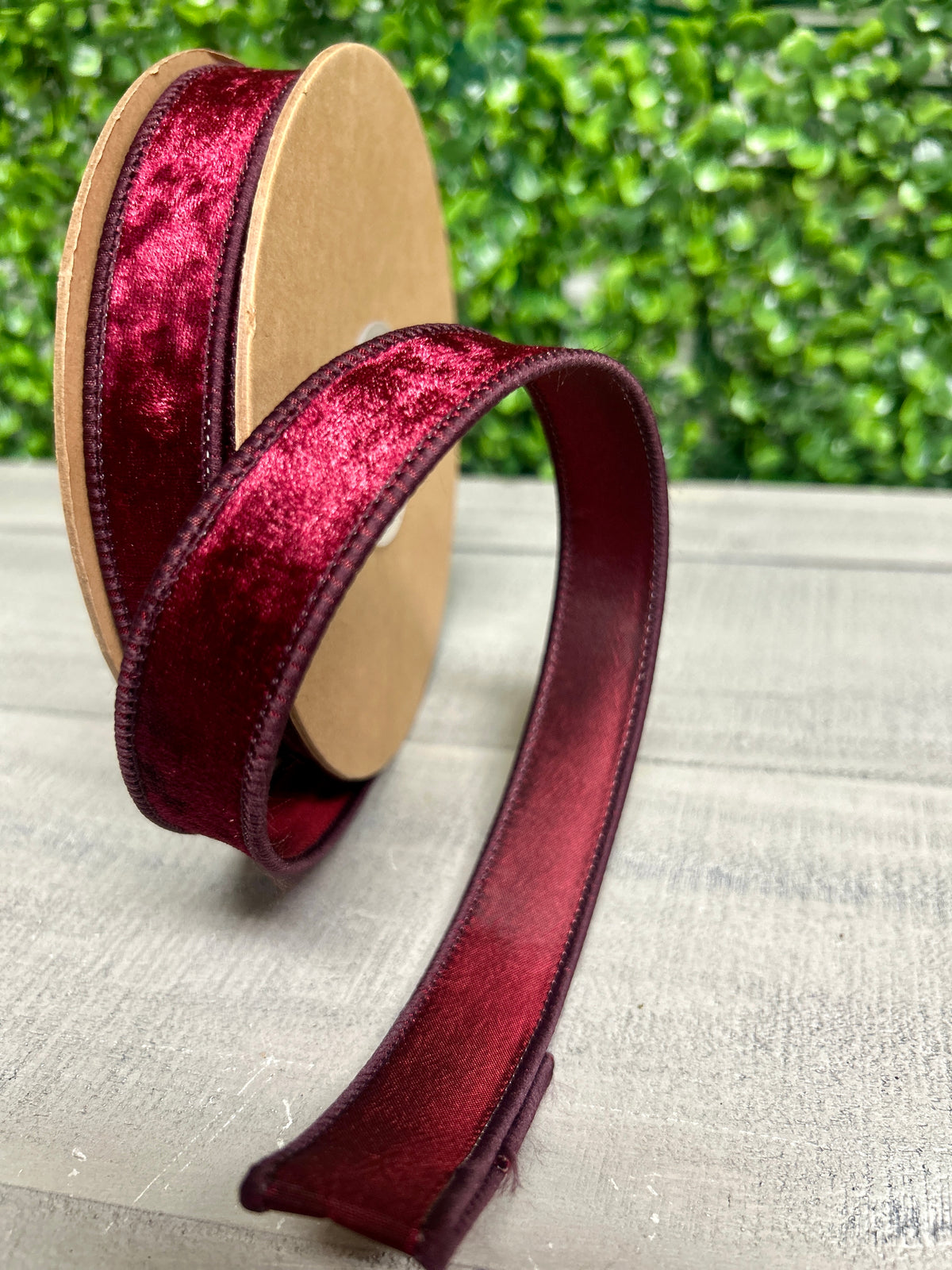 1 Inch By 10 Yard Burgundy Heritage Velvet Ribbon