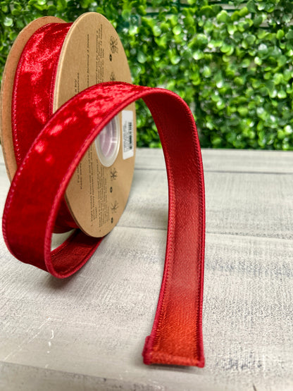 1 Inch By 10 Yard Red Heritage Velvet Ribbon