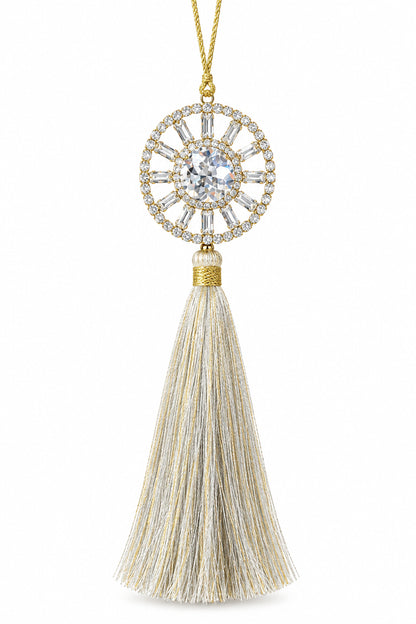 7.5 Inch Gold Bead Ball Tassel Ornament