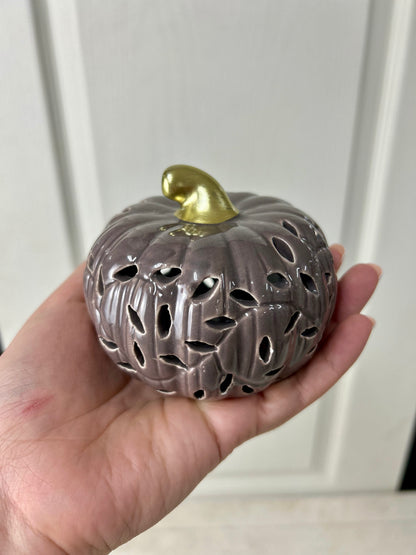 Mini Ceramic Pumpkin Grey
