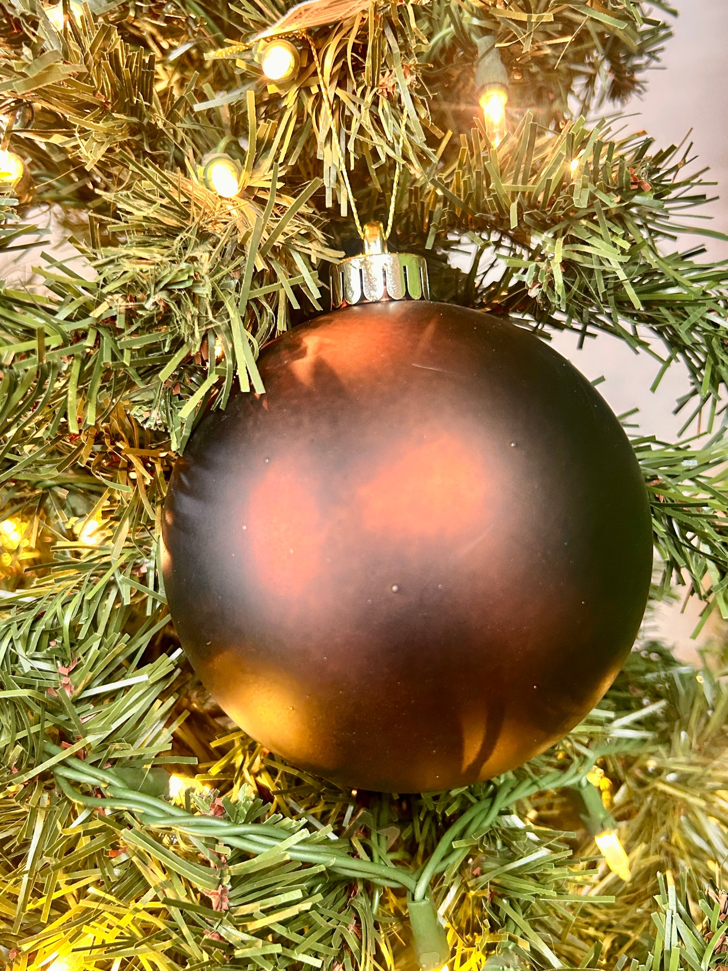 5 Inch Matte Chocolate Brown Smooth Ornament Ball