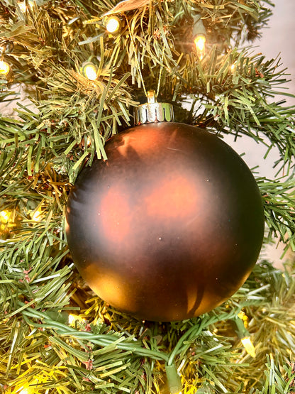 5 Inch Matte Chocolate Brown Smooth Ornament Ball