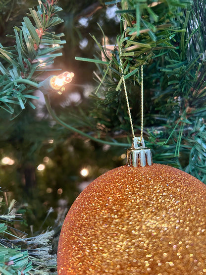 4 Inch Copper Glittered Ball