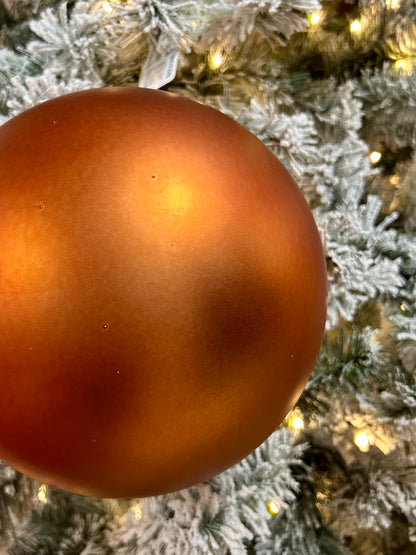 8 Inch Matte Chestnut Smooth Ball Ornament