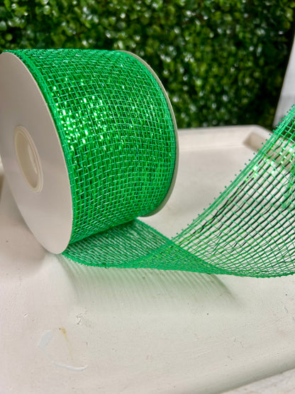 3 Inch By 20 Yards Designer Netting Kelly Green With Emerald Glamour