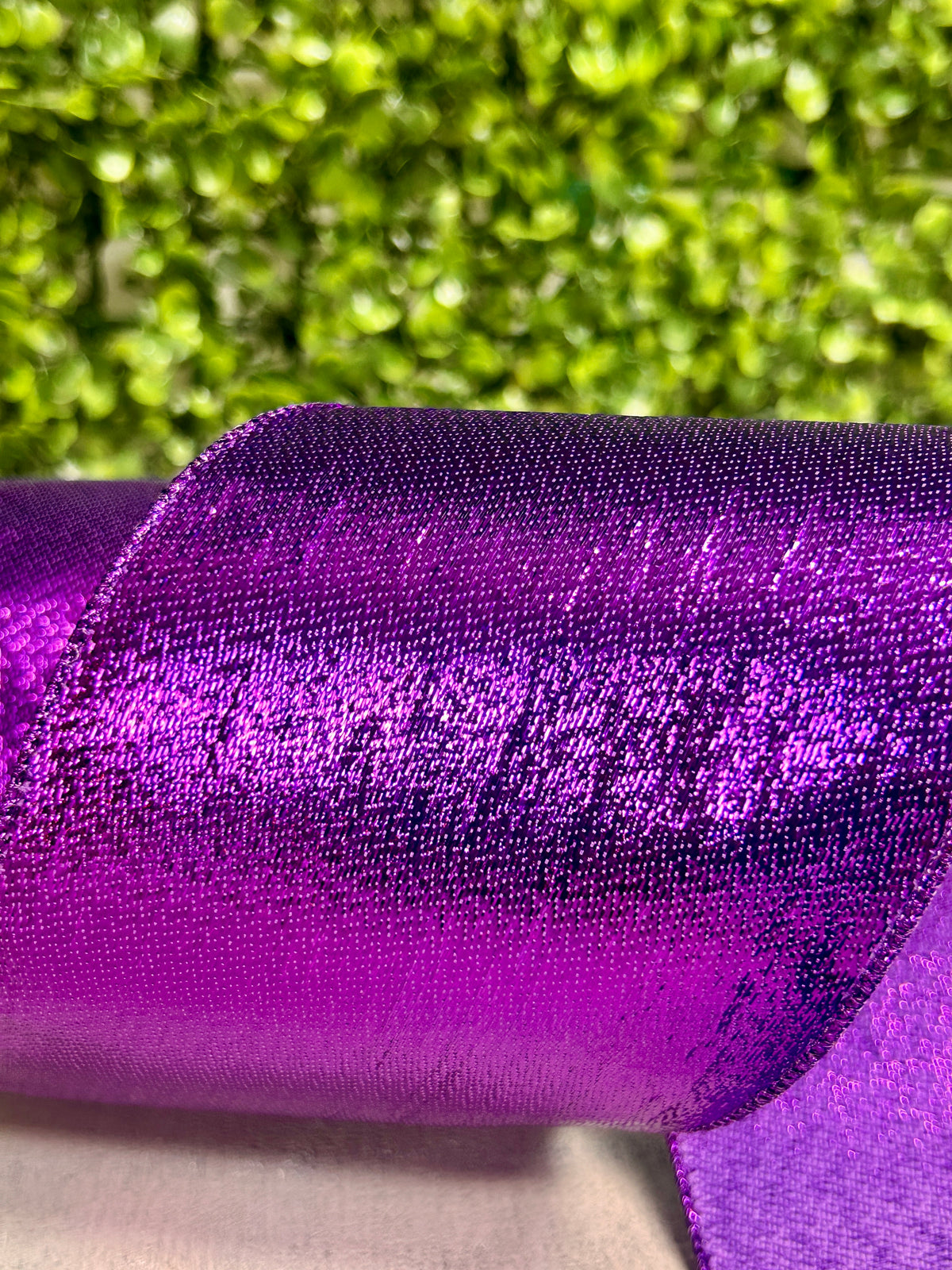 4 Inch By 10 Yard Purple Metallic Ribbon