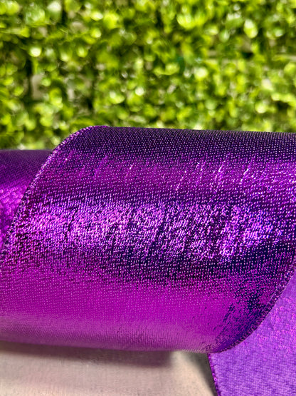 4 Inch By 10 Yard Purple Metallic Ribbon