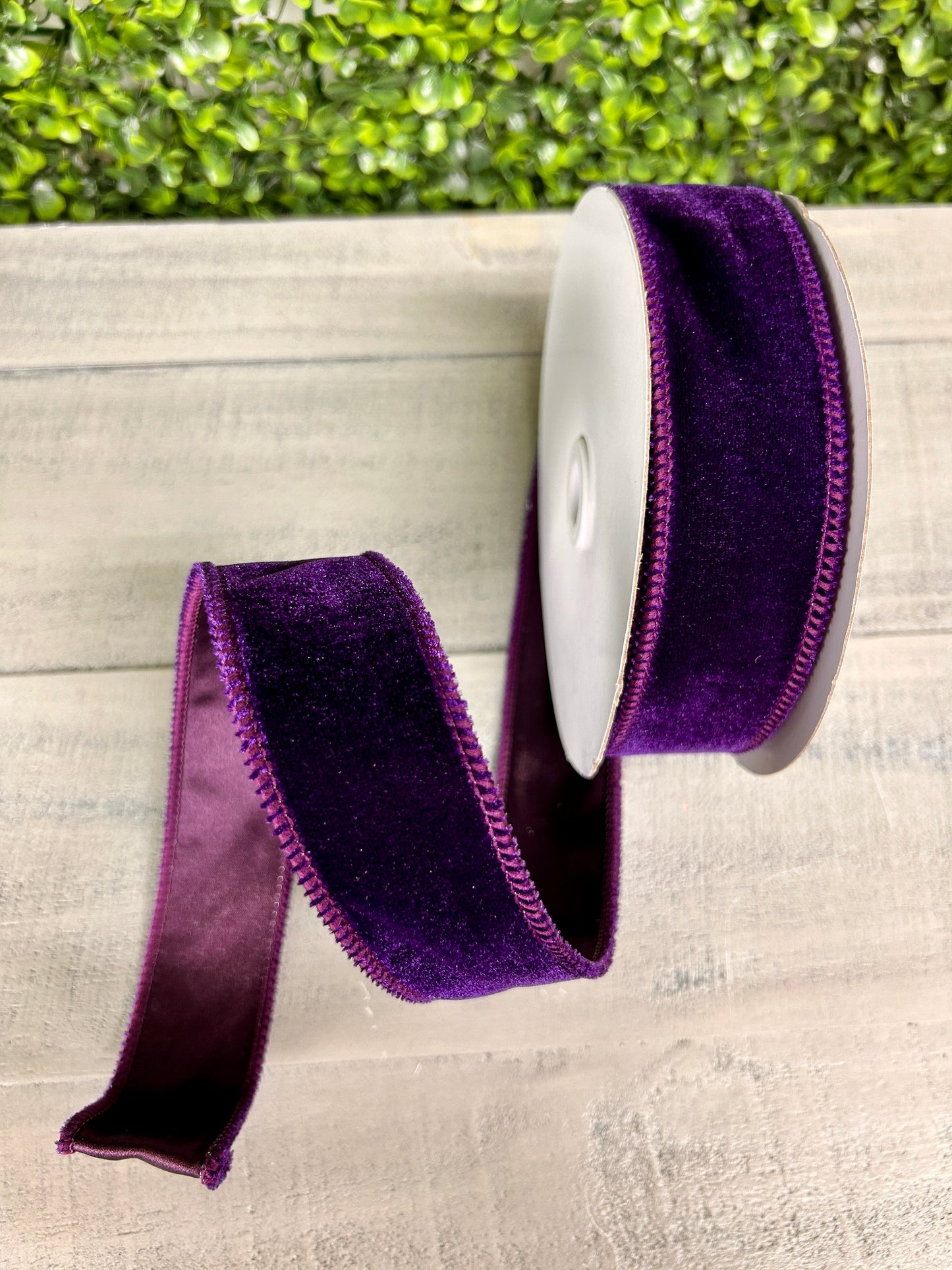 1.5 Inch By 10 Yard Purple Deluxe Velvet With Satin Backing Ribbon